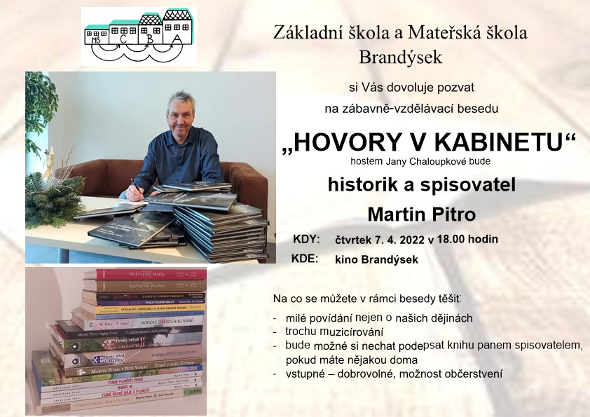 Pozvánka na zábavně-vzdělávací besedu "Hovory v kabinetu"